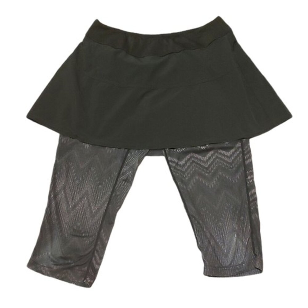 Prana Black & Gray Skirted Leggings Size Small
